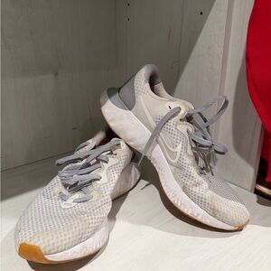 Nike White and Gray Running Shoes